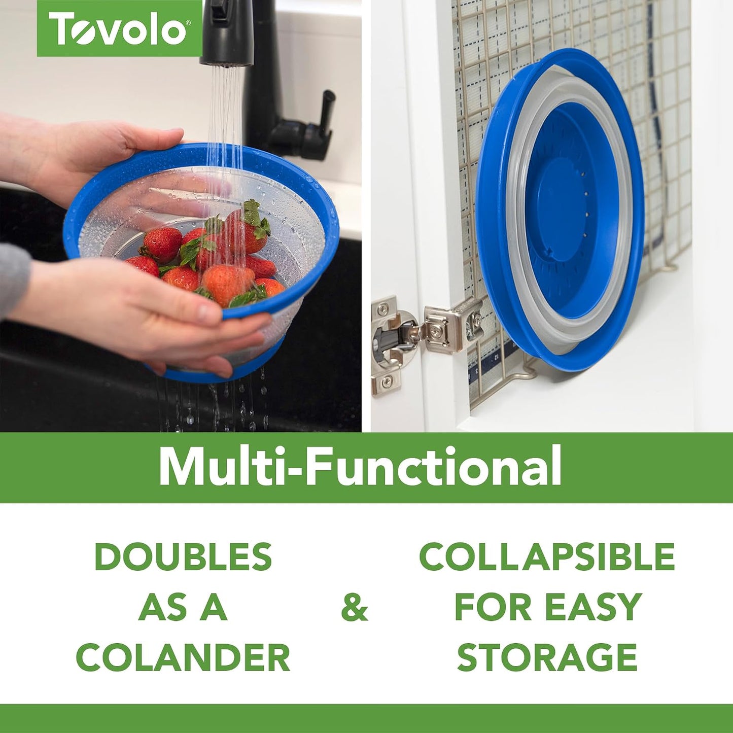 Tovolo Microwave Splatter Cover for Food, Large (Charcoal) - Collapsible & Vented Silicone Splatter Guard Lid - Microwave Plate & Dish Cover with Handle - BPA-Free Kitchen Gadget for Meal Prep