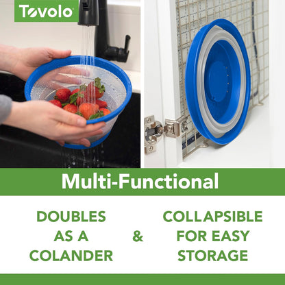 Tovolo Microwave Splatter Cover for Food, Large (Charcoal) - Collapsible & Vented Silicone Splatter Guard Lid - Microwave Plate & Dish Cover with Handle - BPA-Free Kitchen Gadget for Meal Prep
