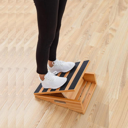 StrongTek Wooden Slant Board, Adjustable Incline, Side Handles, Non-Slip | Standard and XL Sizes, Full or Partial Non-Slip Surfaces, Side Carry Handle, Calf and Ankle Stretching, Squats and Rehab
