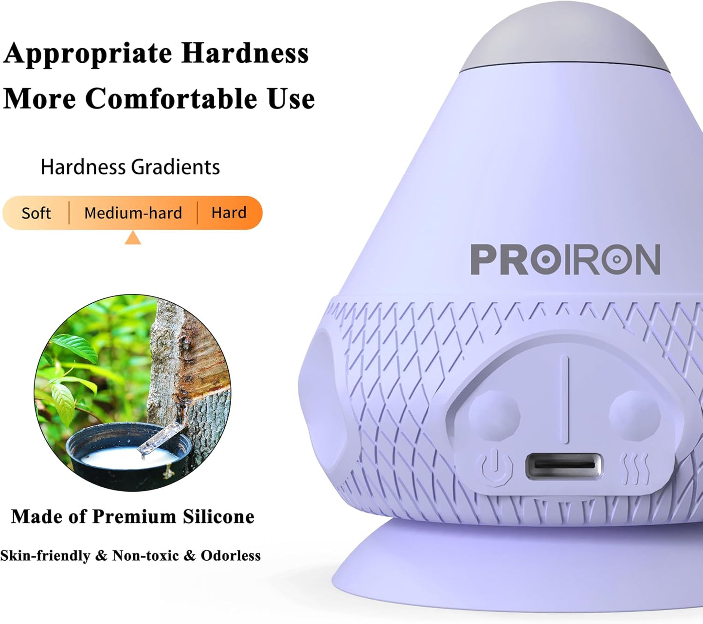 PROIRON Mountable Massage Ball with Suction Cup Pinpoint Deep Tissue Muscle Knot & Sore Relief, Vibration & Heating Trigger Point Massage Tool for Back Neck, Self-Massage Tool