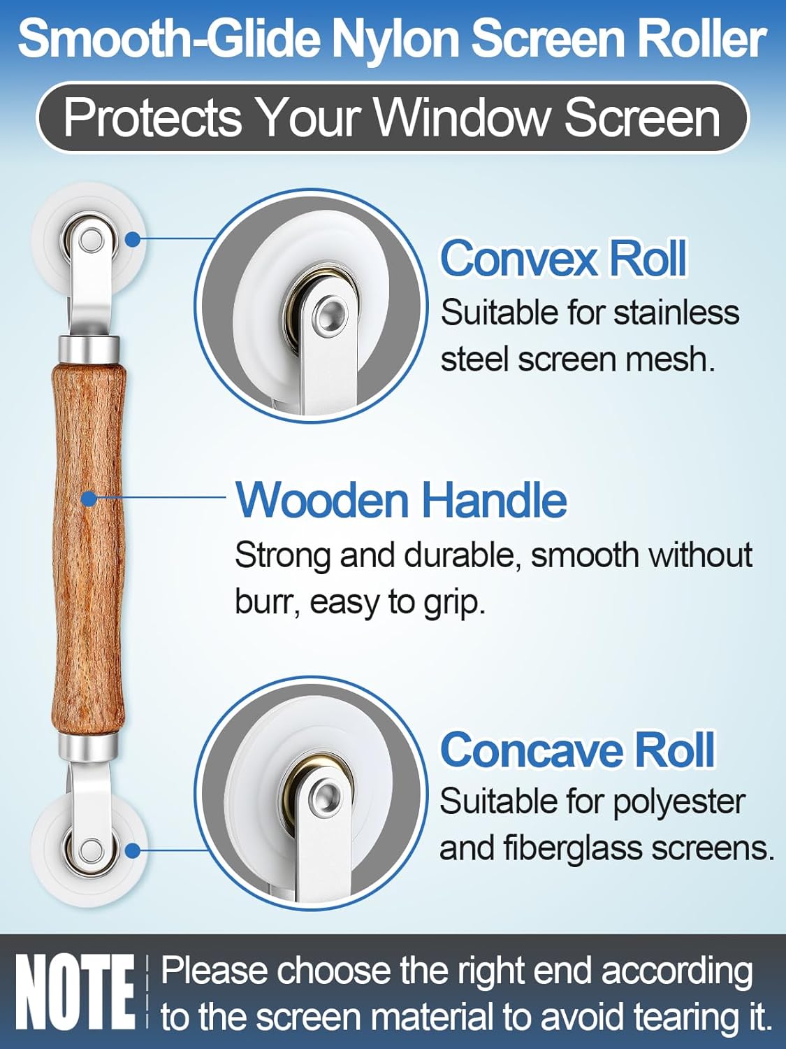 MEWTOGO 3 in 1 Screen Repair Kit, Window Screen Replacement Tools | Including 32.8ft Spline, Roller, Removal Hook,for Replacing & Installing Door Window Screens