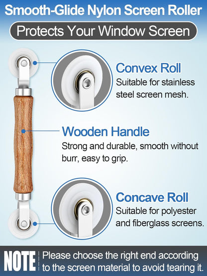 MEWTOGO 3 in 1 Screen Repair Kit, Window Screen Replacement Tools | Including 32.8ft Spline, Roller, Removal Hook,for Replacing & Installing Door Window Screens