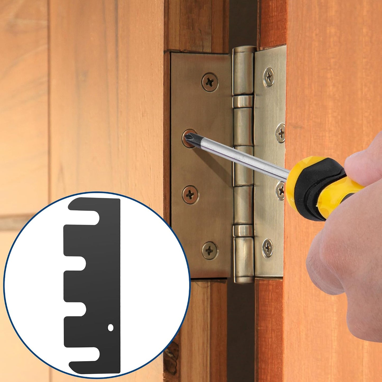 16 Pcs Hardware Door Hinge Shims,4" Stainless Steel Door Hinge Spacer | 0.03" Thick Doors Hinge Shims Hinge Spacer with Black Coated Finish for Repair Kit