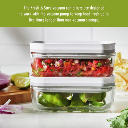 For food to stay fresh up to 5X longer, pump required (not included).