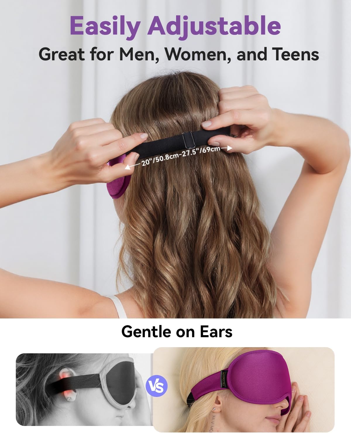 FACEMOON 3D Blackout Weighted Sleep Mask, Airplane Travel & Nurse Essential