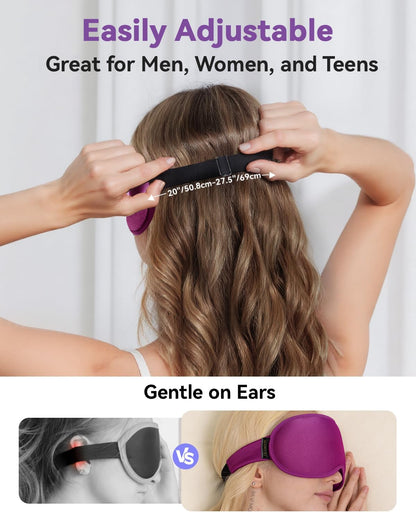 FACEMOON 3D Blackout Weighted Sleep Mask, Airplane Travel & Nurse Essential