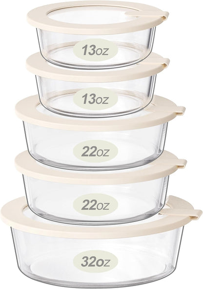 Glass Food Storage Containers with Glass Lids, Microwave Safe Food Container Set, Aitight Meal Prep Container Set, BPA Free, 2 extra Colanders, LeakProof, 2 Pack of 60oz