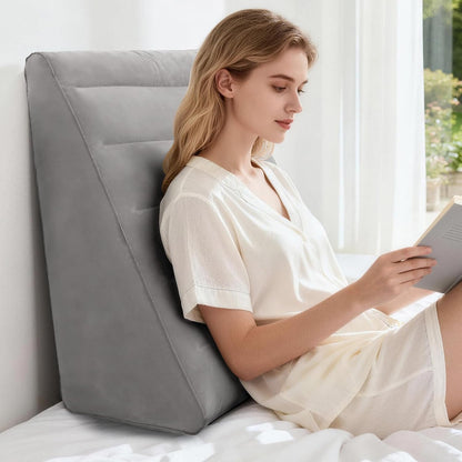 USHMA Inflatable Wedge Pillow for Sleeping, Portable Travel Wedge Pillow for Sitting in Bed, Inflatable Wedge Pillows for Travel, Blow Up Under Knee Pillow