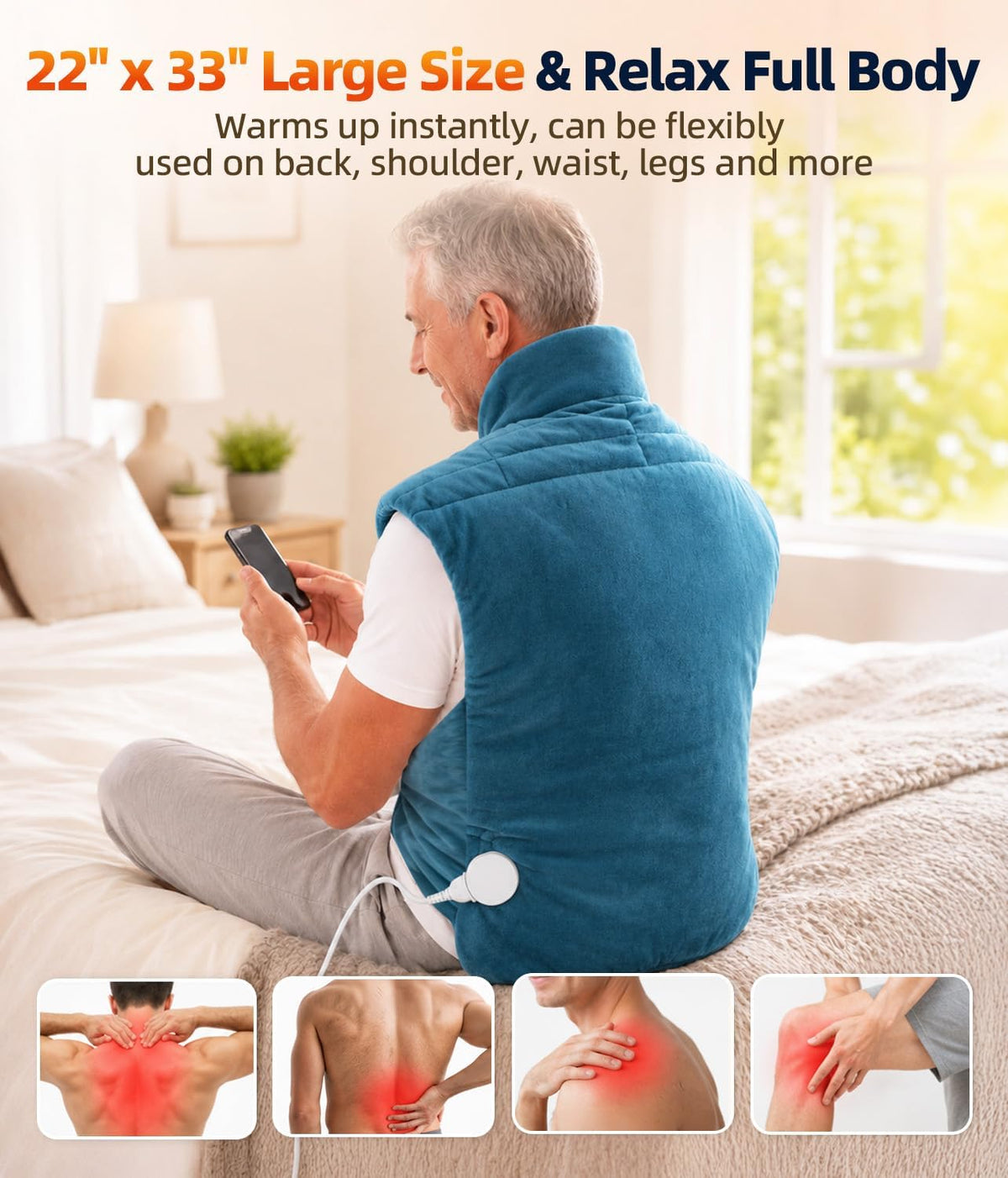 Comfytemp Heating Pad for Neck Shoulders Back, 2.6 Ib Weighted Heating Pad
