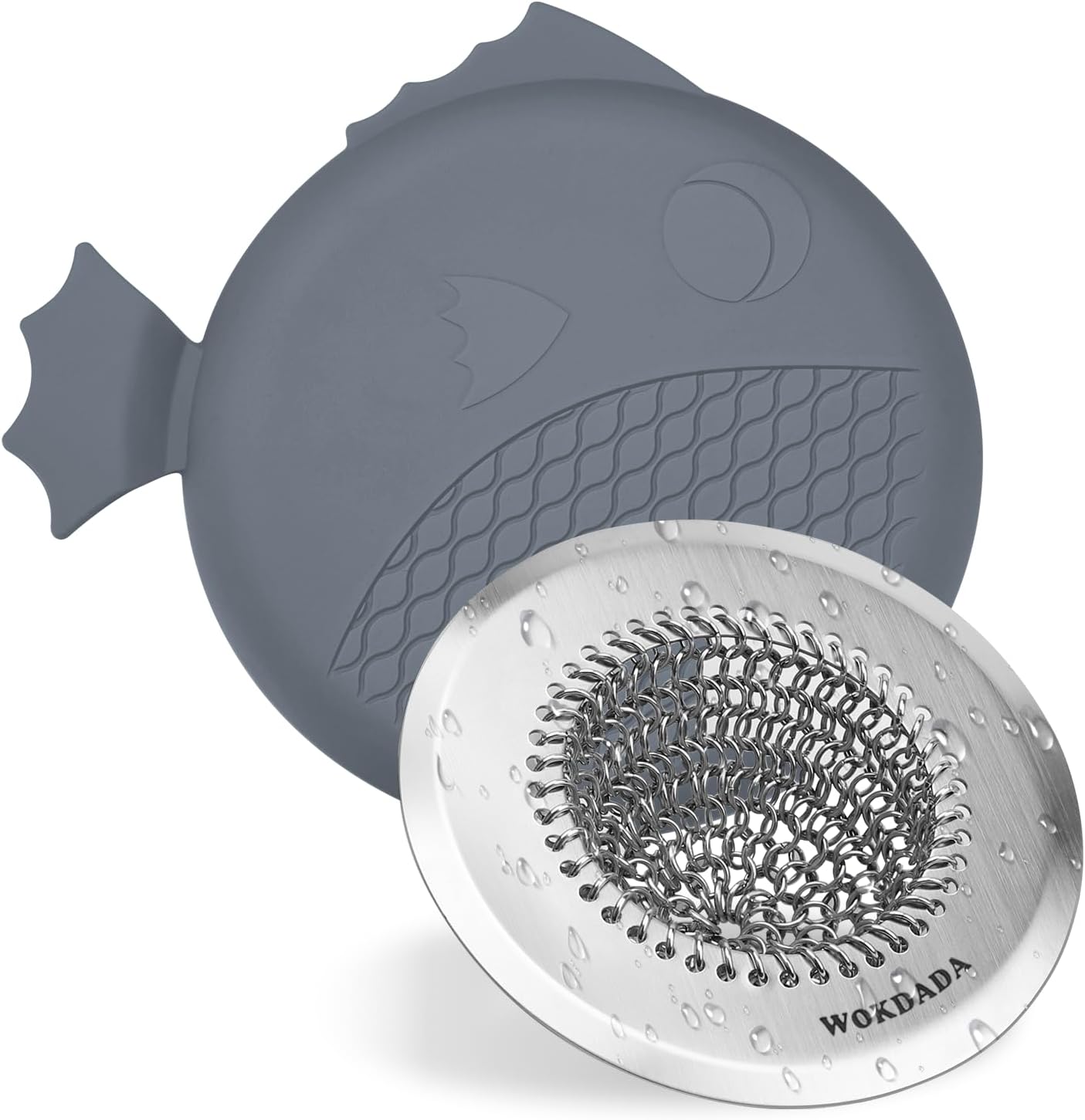 Upgraded Sink Drain Strainer, Patented Reversible Chain Mail Mesh | Anti-Slip Ring, Fast Drainage, Reversible Flip Clean, Rust-Proof, Universal 4.4-Inch, Large Capacity, Garbage Disposal Fit