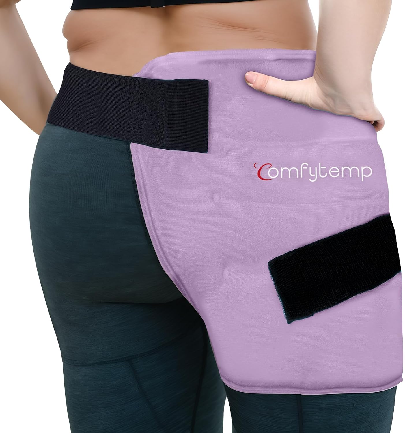 Comfytemp Hip Ice Pack Wrap for Sciatica Pain Relief, Hip Replacement Kit After Surgery, Reusable Gel Ice Pack for Injuries, Hot Cold Compress Recovery Items, Fathers Day Dad Gifts for Men, Blue (S/M)