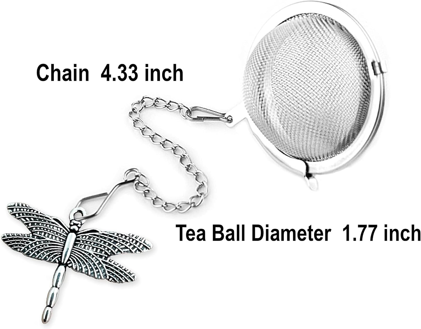 Tea Steeper for Loose Tea 2pcs NSTaygate Tea Infuser with Charm Handmade Cute Butterfly BFF Pendant, Tea Strainers for Loose Tea 304 Stainless Steel Tea Ball for Brew Tea