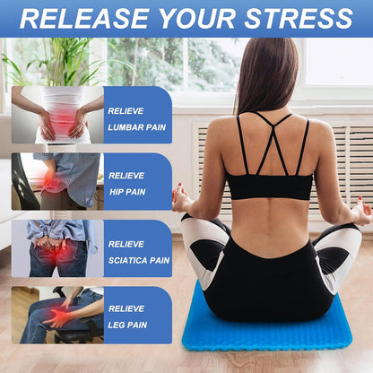 Gel Seat Cushion for Long Sitting - 16.5" x 14.5" x 2.4" (Extra Thick＆Soft)