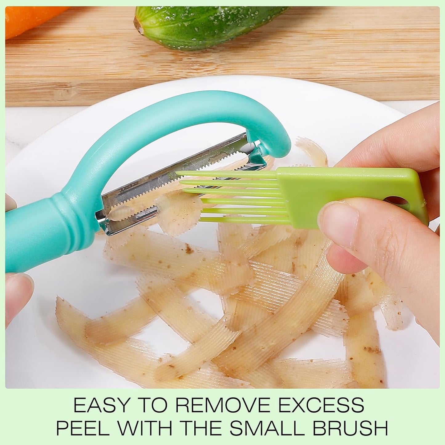 Senbowe Upgrade Potato Peeler for Kitchen, 6PCS Stainless Steel Vegetable Peeler, I and Y Veggie Food Peeler for Apple Fruit Carrot Zucchini Cucumber,Good Grip Makes Peeling Very Easy (Green)