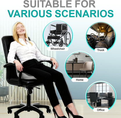 Seat Cushion for Office Chair, Orthopedic and Ergonomic Memory Foam Cushion