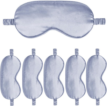 6PACK Silk Sleep Mask Satin Eye Masks Blackout Silky Eyeshade Cover Soft Blindfold Eyeshades for Women Sleeping Travel Gift