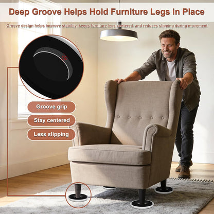 New Upgrade Furniture Sliders: Multi-Surface 3-in-1 Furniture Movers Slider | Heavy Moving Pads with 8PCS 4.3" Carpet Sliders + 4PCS Hard Floor Socks + 1 Lifter - Protect Floor and Easily Move Furniture