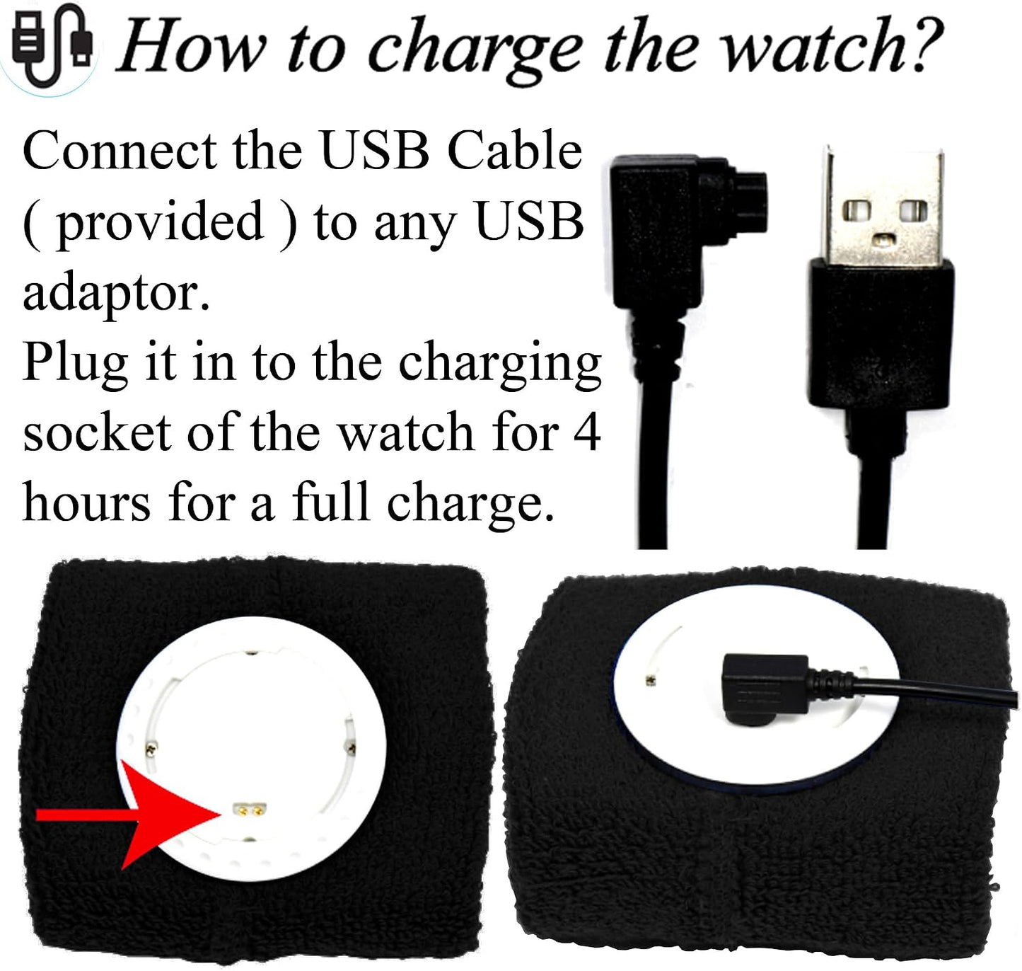 Coolfire - Vibrating Alarm Clock Sweatband, Silent Wake Yourself Up Wristband Vibrating Alarm Watch for Couples, Students, Easy to Set on User-Friendly App, Hearing Impaired, USB Chargeable