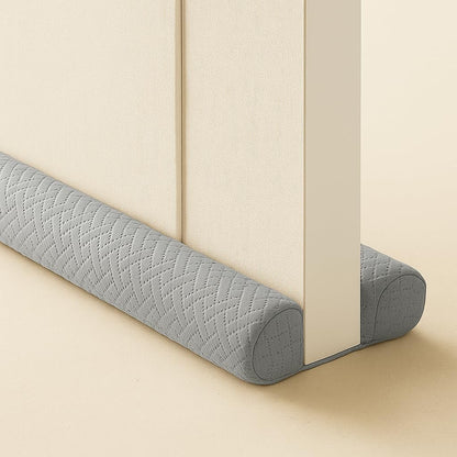 Ciieyuo Under Door Draft Stopper, Door Stoppers for Bottom of Door, 30"-36" | Velvet under door gap filler, white beige, blocker cold air, light, smoke and noise, easy slide-on install