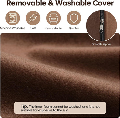Vekkia Lumbar Support Pillow for Recliner, Ergonomic Back Support for Couch | Backrest Pillow, Improve Posture, Relieve Back Pain for Long Sitting & Elderly, for Armchair & Sofa, Removable Cover,Brown