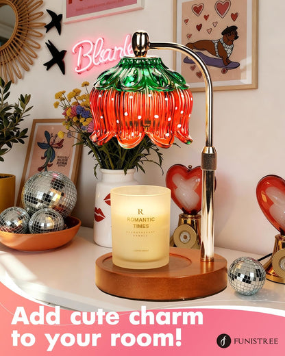 Modern Candle Warmer Lamp with Timer, Dimmable Candle Lamp Warmer, Mothers Day Birthday Gifts for Women Men, Black Candle Warmer, Adjustable Candle Light Warmer, Cozy Living Room Bedroom Home Decor