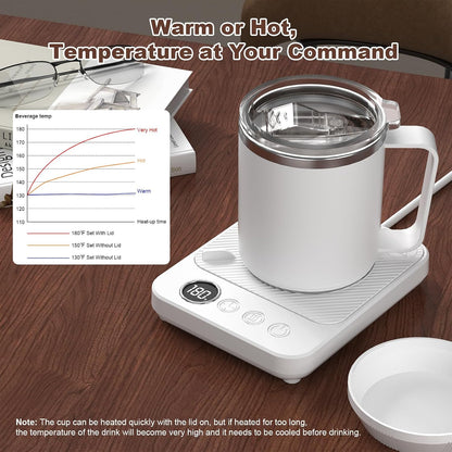 Felibeaco Coffee Mug Warmer & Mug Set for Desk, Smart Coffee Cup Warmer with 16oz Heated Mug, Cup Heater with Auto Shut Off for Office/Home, Coffee Gifts for Women/Men/Dad on Father‘s Day, Red