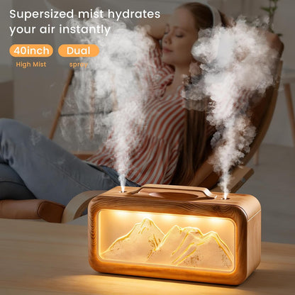 HEEYCEM Humidifiers for Bedroom, 600ml Cool Mist Humidifier with Night Light, 23dB Quiet Operation, Mini Baby Humidifier,for Bedroom, Nursery, Office, Plants(Wood Grain）