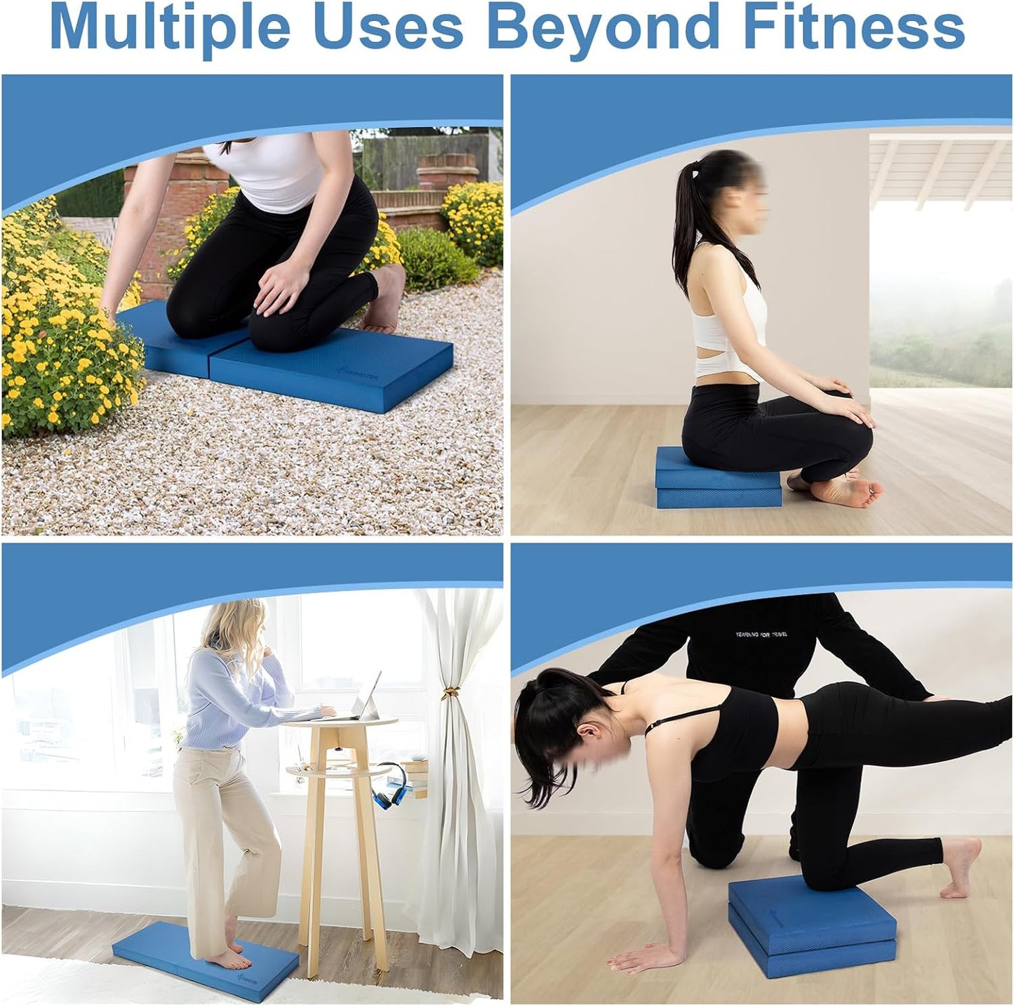 StrongTek Foam Balance Pad, High-Density TPE, 15.8 x 13 x 2 in, Non-Slip | Water-Resistant, Supportive Cushioning, Kneeling Support, Core Strength and Stability Training, Physical Therapy and Yoga