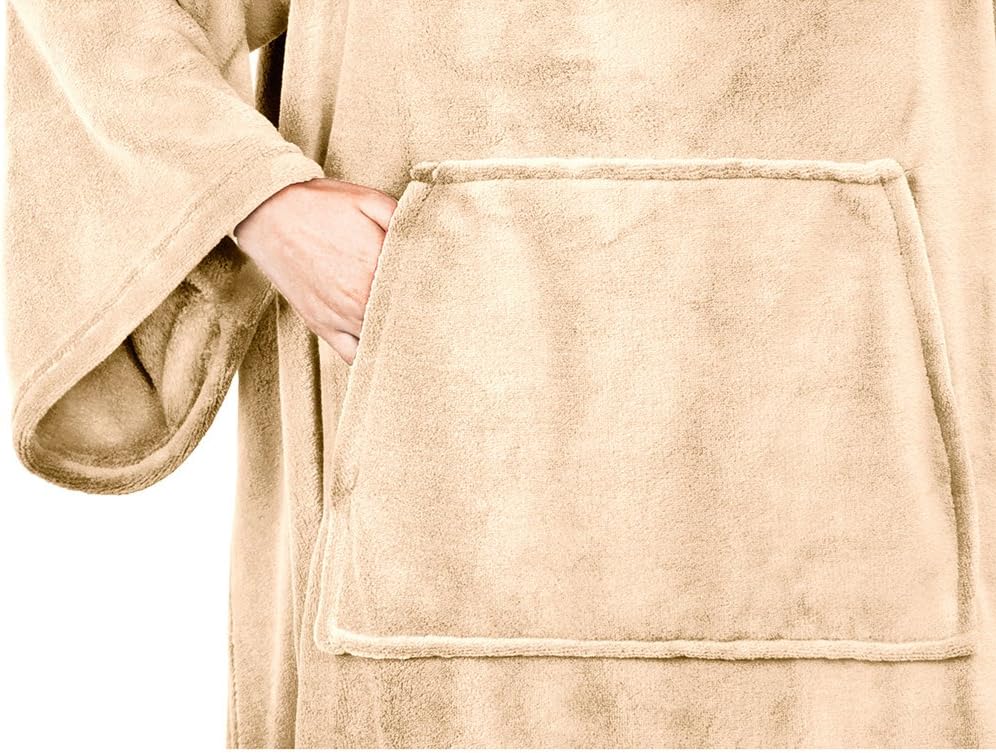 PAVILIA Blanket with Sleeves for Adult Women Men, Soft Warm Wearable Blanket Fleece Wrap Throw, Robe Blanket Gift
