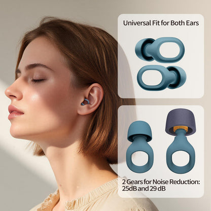 Ear Plugs for Sleeping, 25-29dB Soft Silicone Ear Plugs for Side Sleepers | Silicone Ear Plugs for Sleeping,Reusable Ear plugs with 16 Soft Tips,Noise Cancelling Sleep Earplugs for Snoring
