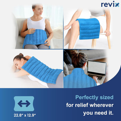 REVIX Extra Large Microwavable Heating Pad for Back, Heating Wrap, Purple