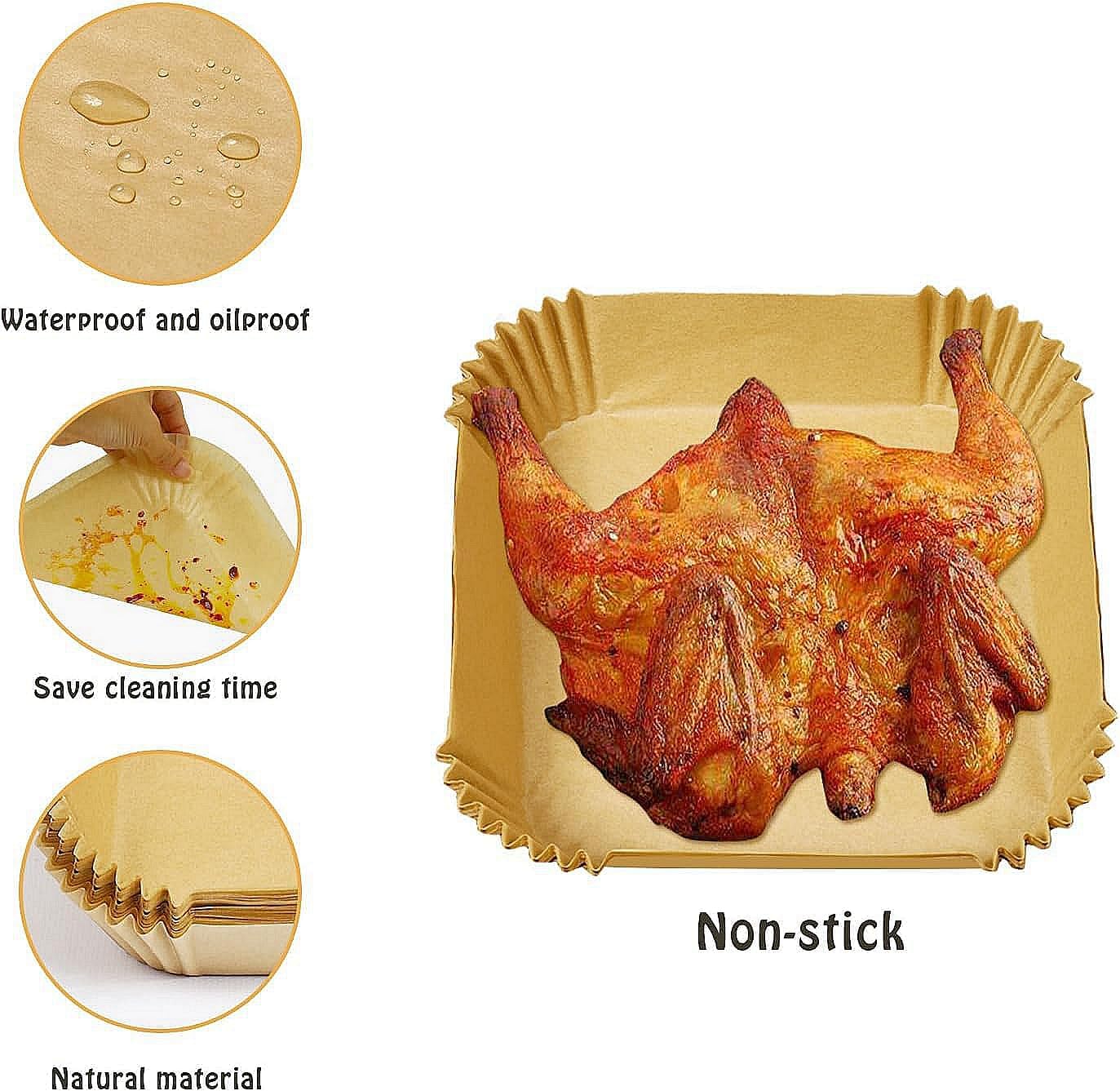 130 Pcs Disposable Mini Air Fryer Liners for COSORI 2.1 Qt Air Fryer | Small Air Fryer Liners, Pre-Cut and Ready to Use Upon Receipt, Food-Grade Safe, Heat to 430°F, Non-Stick