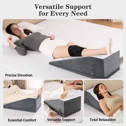 Hapiclody Leg Elevation Pillow for After Surgery – Adjustable Height Knee Surgery Recovery Leg Support Pillow, Designed for Knee Replacement Recovery, Single Leg Elevating Wedge