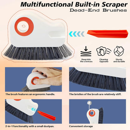 2pcs 2 in 1 Groove Cleaning Brush, Easy to Store Window Track Cleaning Tools, Multifunction Window Track Cleaner, Track Cleaning Tools Suitable for Sliding Door Tracks, Shutter Door Window Track