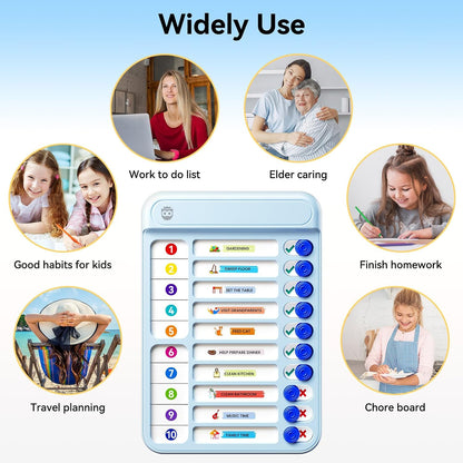 Chore Chart for Kids with Timer, 21 PCS Checklist Magnetic Schedule Board, ADHD Tools with 99-Min Countup/Down Visual Timer, Bedtime/Morning/Daily Routine Chart Dry Erase to Do List with Slider(White)