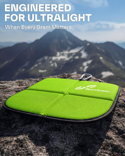 Sportneer Sitting Pad, 0.13lbs Lightweight Waterproof Folding Seat Pad for Backpacking, 15.75'' x 15.75'' Portable Camping Seat Mat for Hiking, Picnics & Outdoor Use