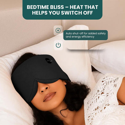 Heated Eye Mask – Cordless Electric Warm Eye Compress for Dry Eyes, Stye & Eye Strain Relief – 4 Heat Settings, Rechargeable, Light-Blocking, Blackout, Washable Cover (Ocean Stone)
