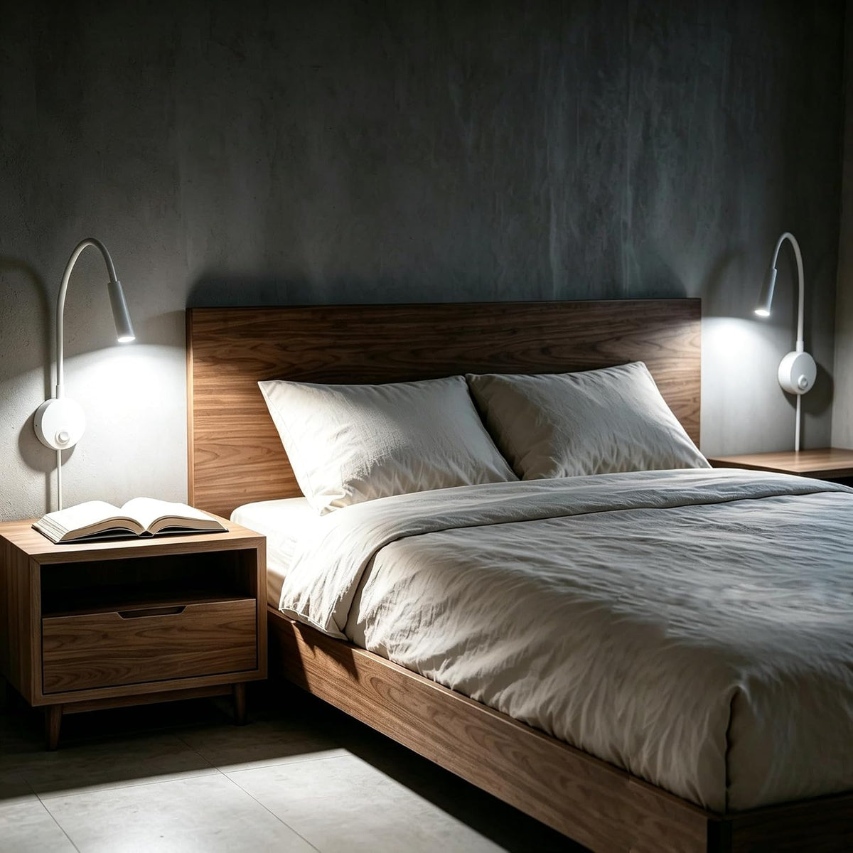 Wall Mounted LED Reading Lamp Focused 25° Spotlight for Bedroom headboard Marine Cabin Boat Yacht Interior Light Hotel Suite Hospital Patient Room Bedside Sconce 4.92ft Cord