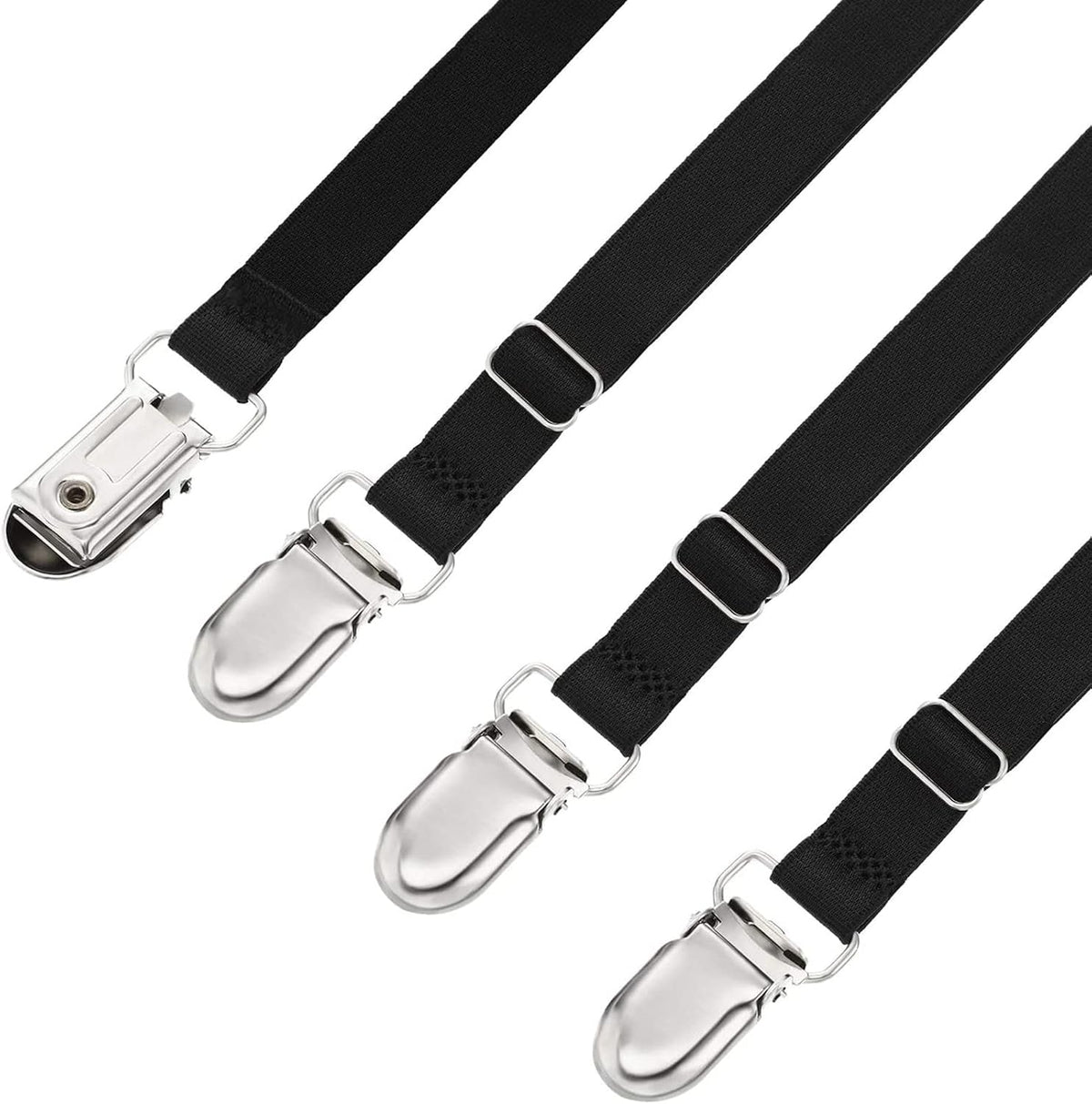 Boao 12 Pcs Bedsheet Strap Elastic Clip, White, 4-8 Inch Length