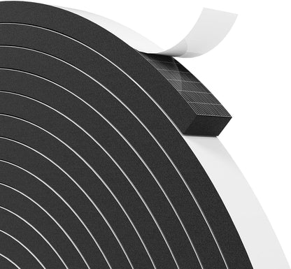 33FT EVA Foam Weather Stripping Door Seal, Self-Adhesive Weatherstrip AC Foam Tape for Door Frame, Window Gaps, Soundproof Insulation