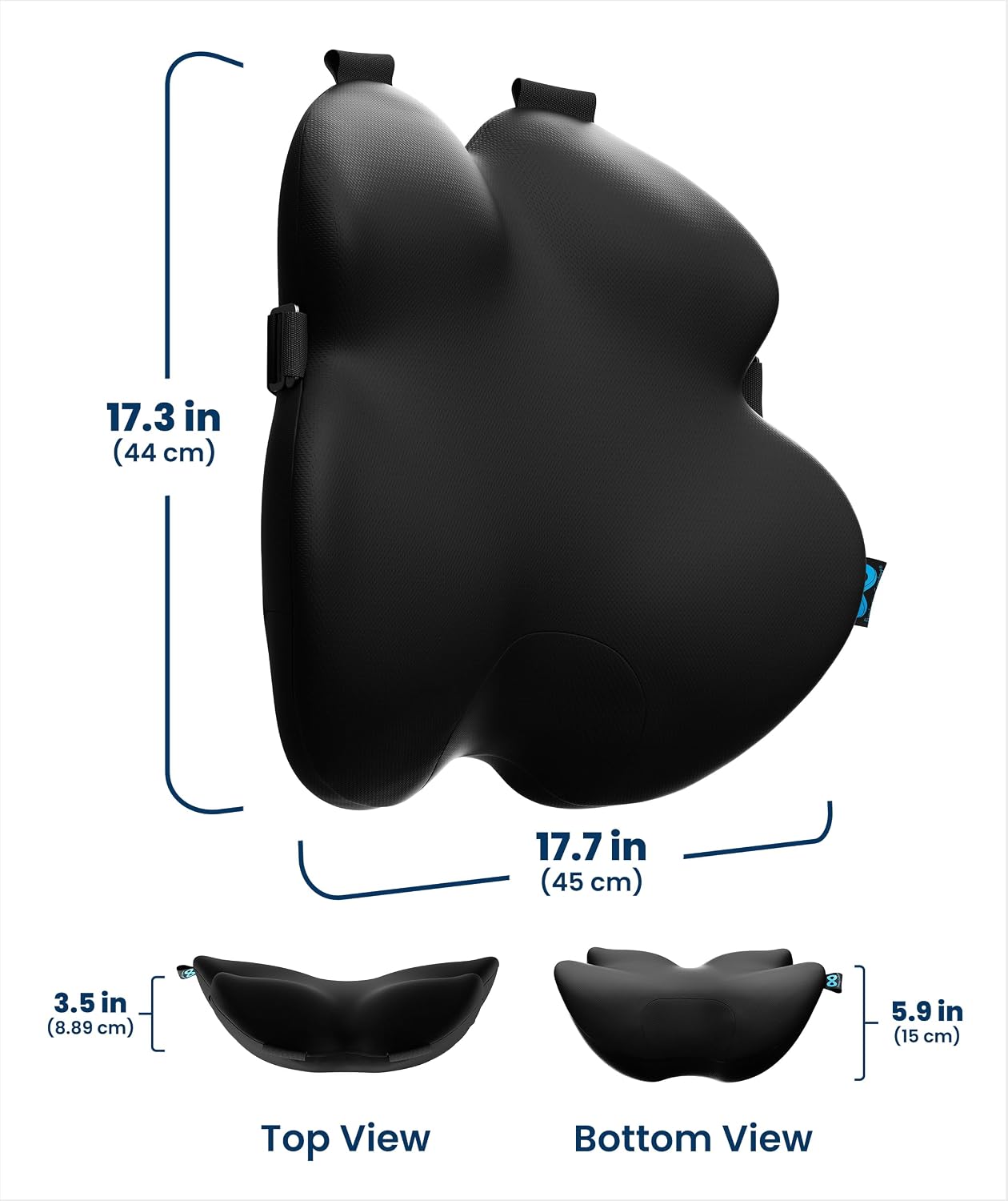Elevate Series by Everlasting Comfort Lumbar Support Pillow for Office Chair - Memory Foam Back Cushion for Car Seat - Promotes Better Posture, Back Pain Relief - Ideal for Gaming and Desk Chairs