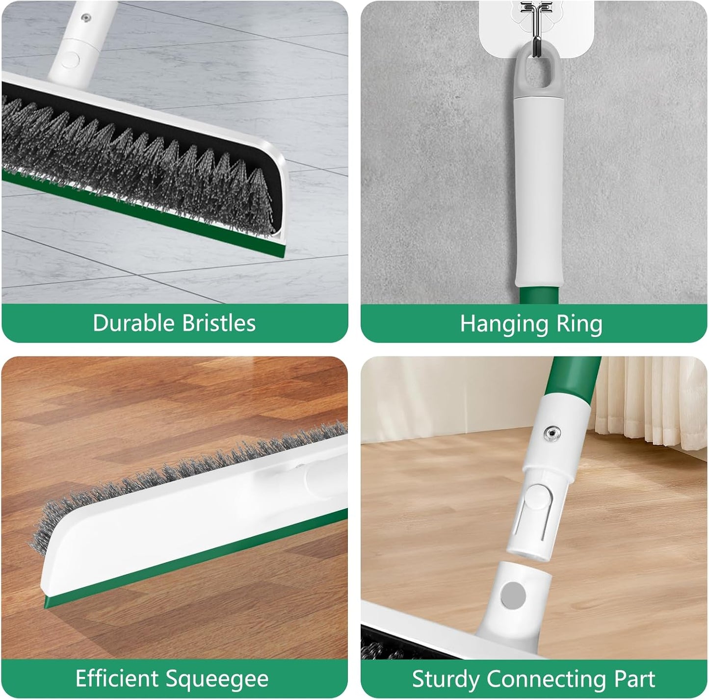 SetSail Floor Scrub Brush with 51-Inch Long Adjustable Handle 2 in 1 Scrape Brush Stiff Bristle Floor Scrubber for Cleaning Shower Bathroom Garage Kitchen Wall Deck Tub Tile | 2 in 1 Scrape Brush Stiff Bristle Floor Scrubber for Cleaning Shower Bathroom