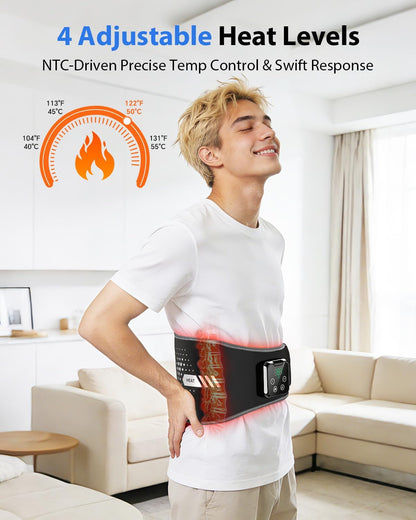 Heating and Cooling Pad for Back with 4 Heat 3 Massage Intensity Levels