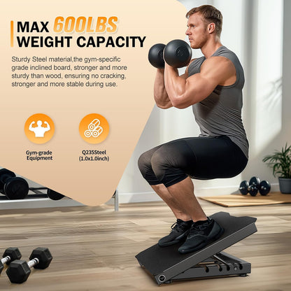 Metal Slant Board Calf Stretcher for Squat, Incline Balance Board