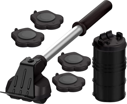 Heavy Duty Furniture Lifter with 4 Sliders for Easy and Safe Moving, Appliance Roller Suitable for Sofas, Couches and Refrigerators, Adjustable Height