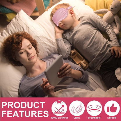 IEKEODI 2 Pack Sleep Masks, Blackout Eye Masks for Sleeping, (Black+Purple) | Silky Soft Comfort, Light Blocking Blindfold Design, Gentle Elastic Fit, Smooth Skin Feel, Travel and Nap Ready