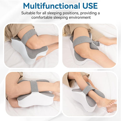 Long Knee Pillow for Side Sleepers Between Legs, Memory Foam Leg Pillow for Side Sleeping with Strap, Sciatica Pain Relief Pillow for Hip Pain, Spine Aligning, Back Pain, Pregnancy-Under