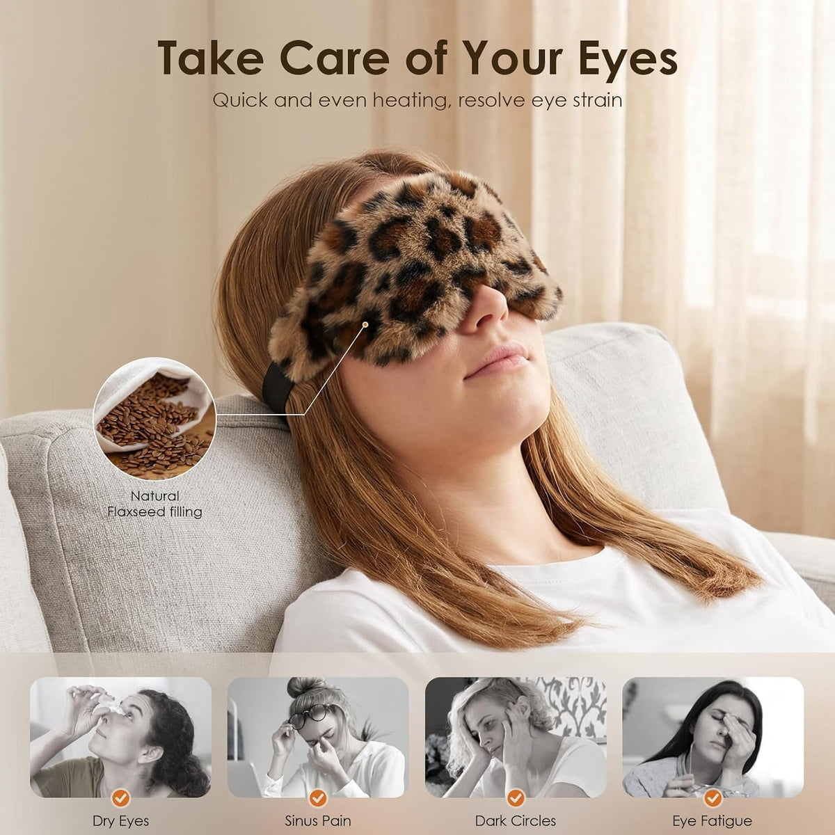 MORLIDEN Heated Eye Mask for Dry Eyes & Stye - Microwavable Warm Compress