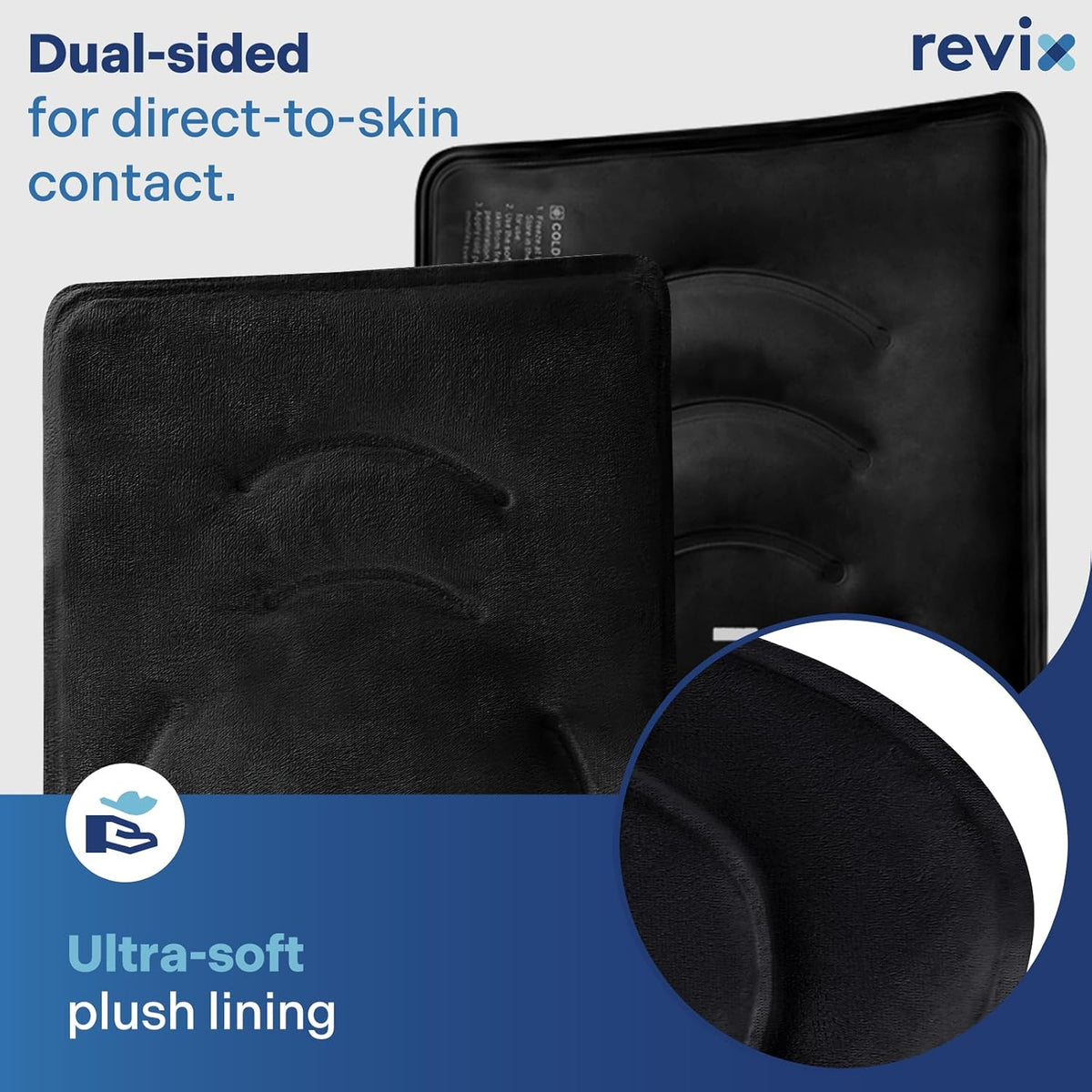 REVIX XL Knee Ice Wrap Around Entire Knee, Gel Ice Pack for Muscle Ache, Cold Pack to Reduce Discomfort and Promote Flexibility, Soft Plush Linings, Purple