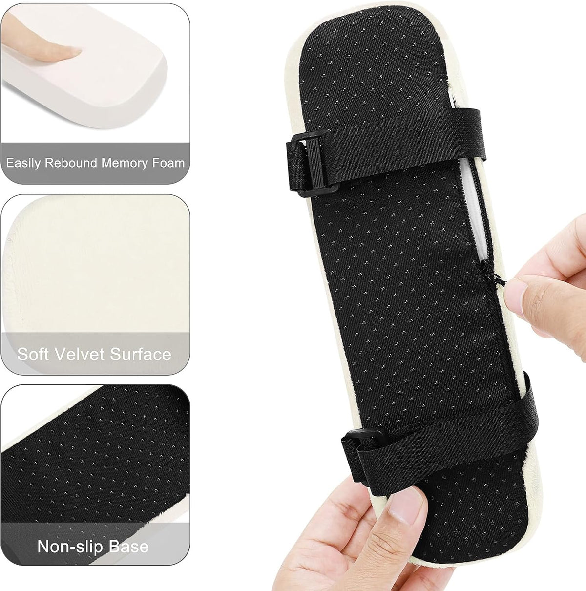 MOSISO Chair Armrest Pads, Home/Office Chair Arm Rest Covers, Black